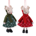 Gisela Graham - Fabric Mouse with Polka Dot Dress - 12cm