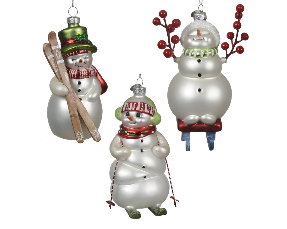 Glass Snowman Hanging Tree Bauble