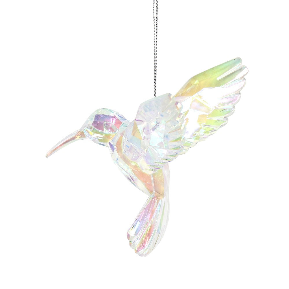 Gisela Graham Rainbow Hummingbird Acrylic Christmas Decoration