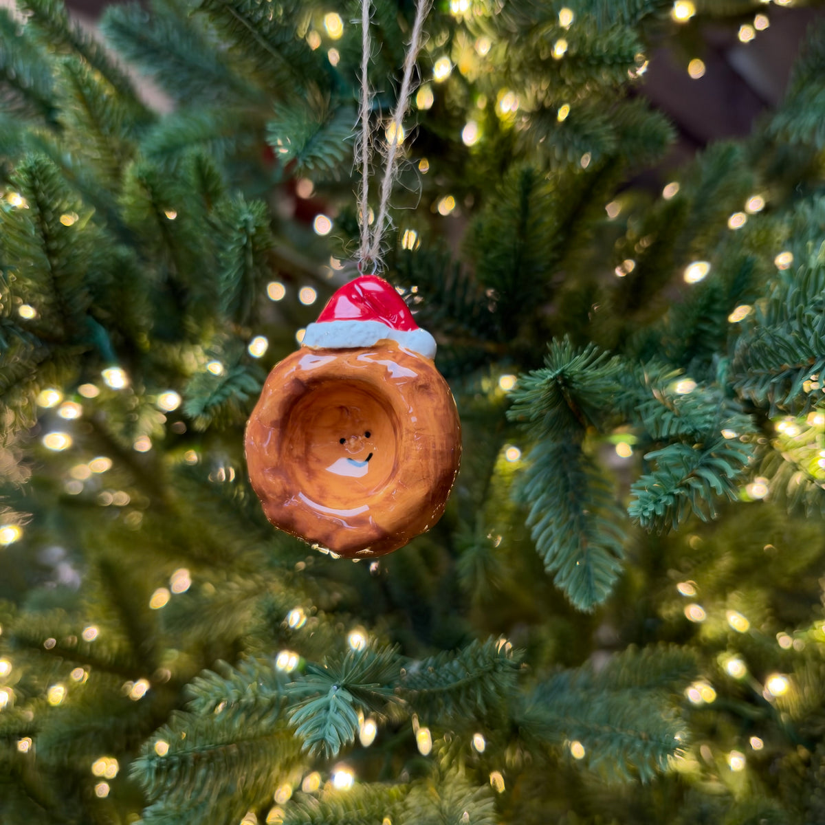 Ceramic Yorkshire Pudding Christmas Bauble - 7.5cm