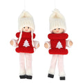 Gisela Graham Red & White Knitted with Tree Jumper Wooden Decoration - 13cm