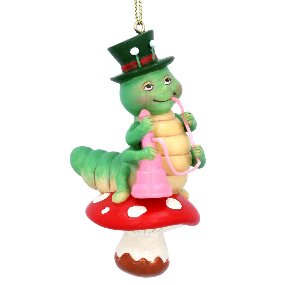 Gisela Graham - Alice in Wonderland Caterpillar on Toadstool Christmas Tree Bauble