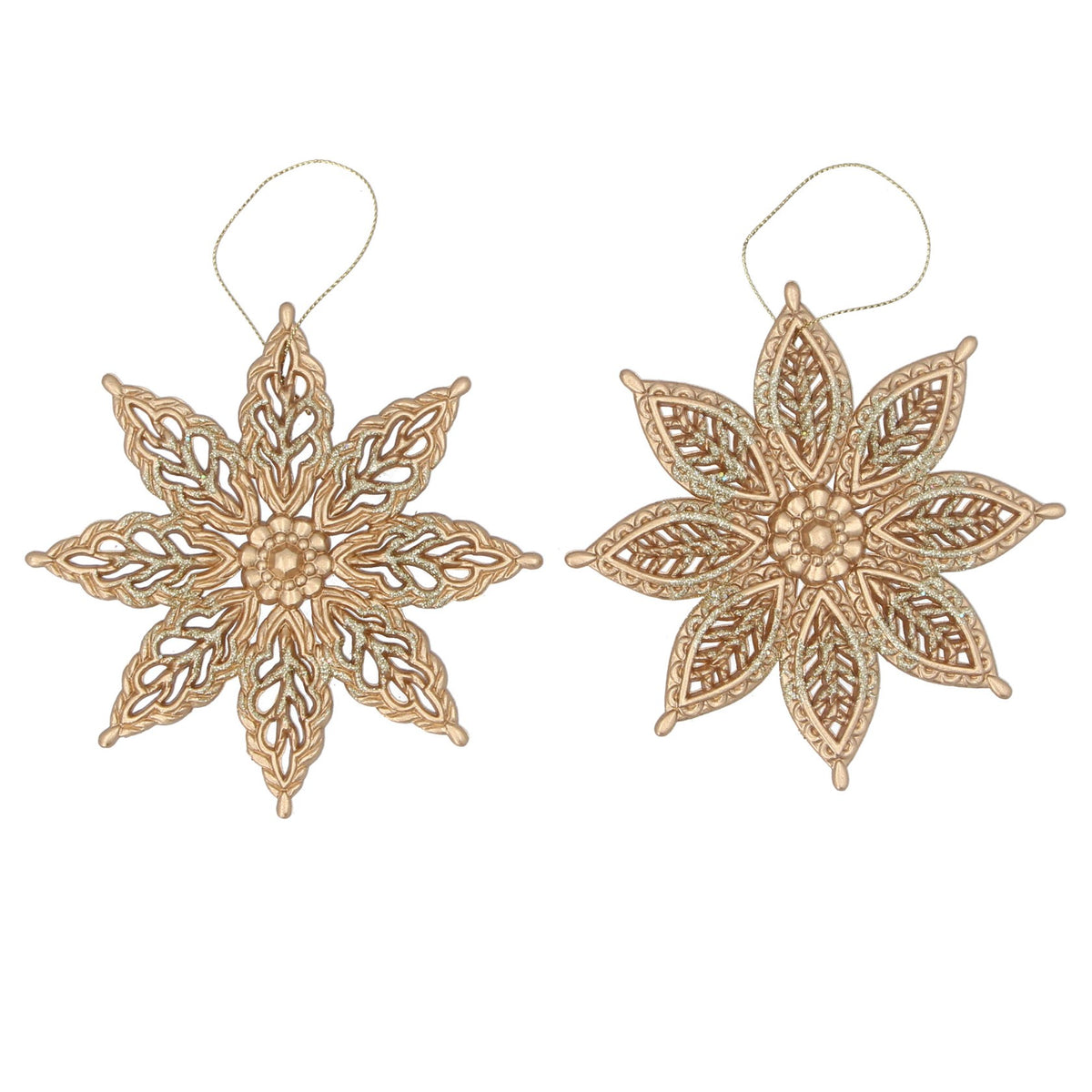 Gisela Graham - Acrylic Matt Gold Flower Hanging Decoration - 13cm