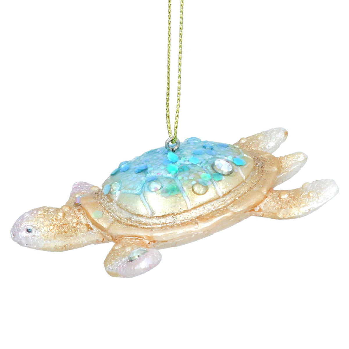 Gisela Graham - Blue and Gold Resin Turtle Hanging Decoration ...