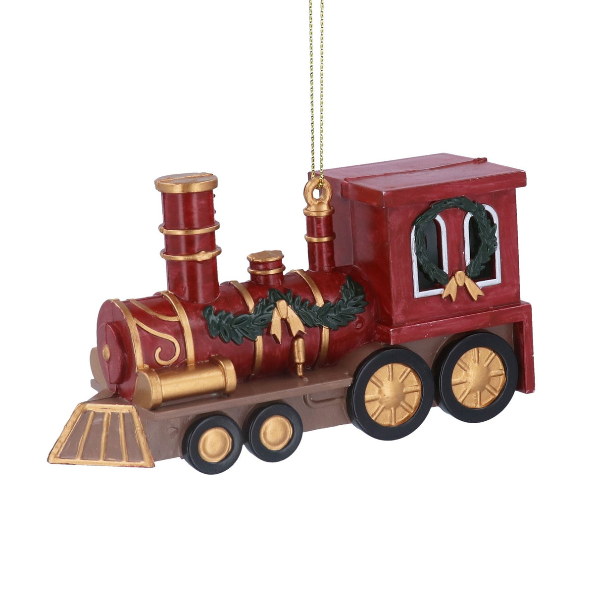 Gisela Graham Red Antiqued Train Acrylic Bauble - 12cm