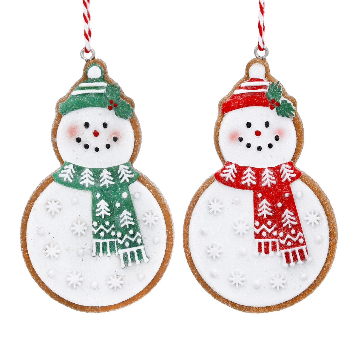 Gisela Graham Gingerbread Snowman Cookie Resin Hanging Decoration - 8cm