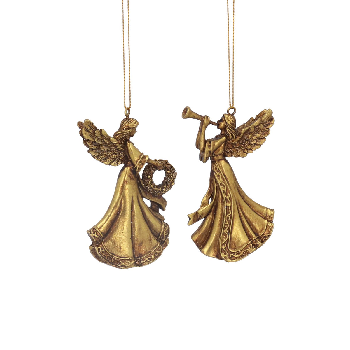 Gisela Graham - Resin Dark Gold Ballerina Christmas Decoration Single - 10cm