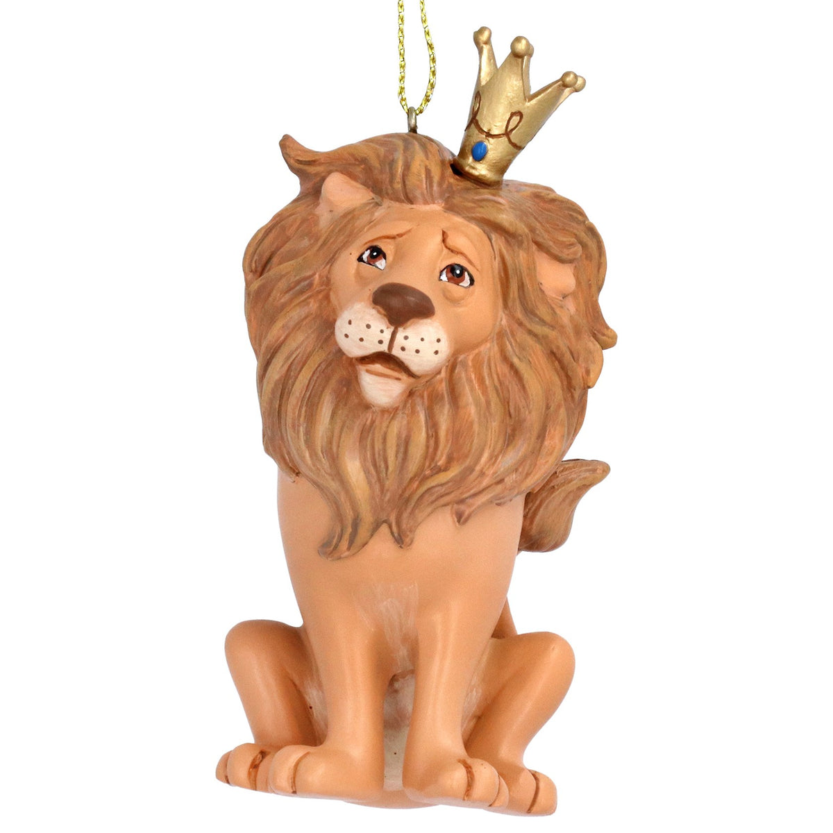 Gisela Graham - Brown Resin Lion with Crown Christmas Tree Bauble