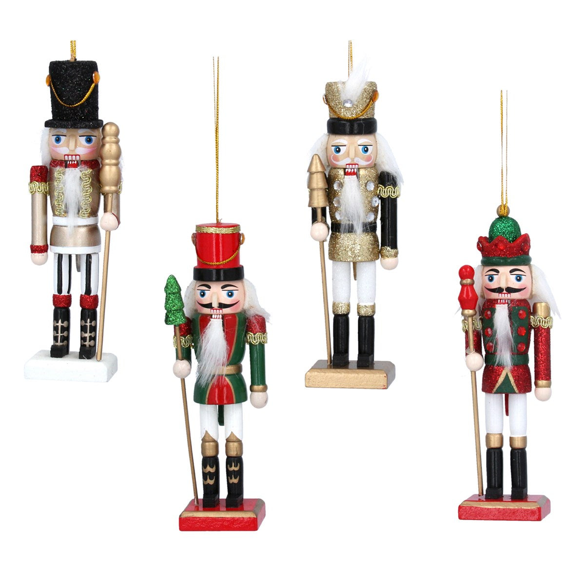 Gisela Graham Mini Wooden Nutcracker Hanging Decoration - 15cm (LOWEST 2 IN PICTURE ONLY)