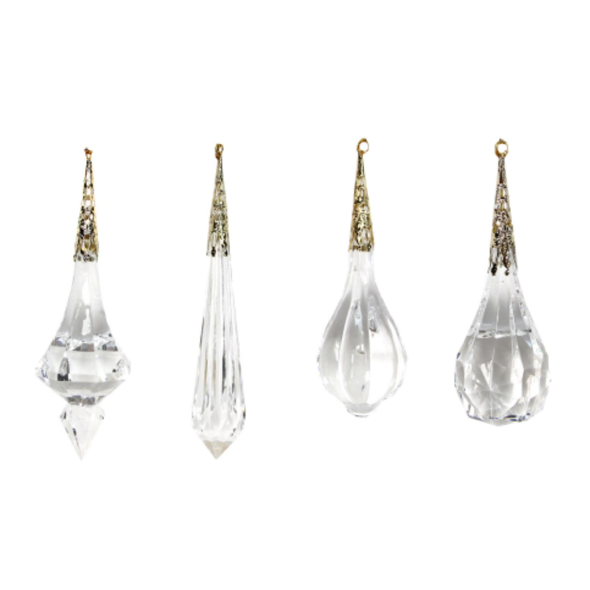 Gisela Graham Acrylic Crystal Drop with Gold Top Christmas Decoration - 16cm