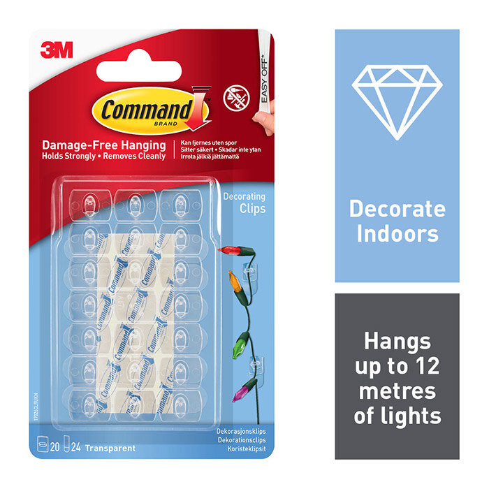 Command Clear Decorating Clips - Pack of 20