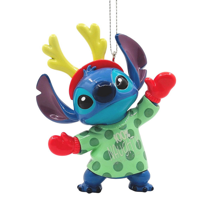 Disney Stitch in Christmas Jumper & Reindeer Antlers Bauble