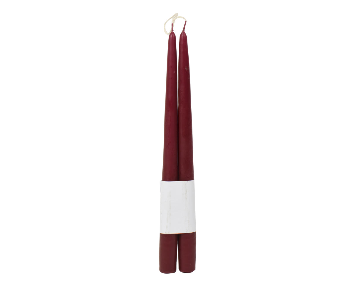 Pack of 2 Oxblood Red Dinner Candles 32cm