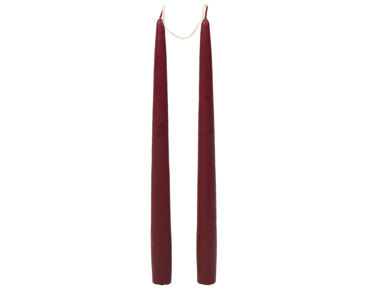 Pack of 2 Oxblood Red Dinner Candles 32cm