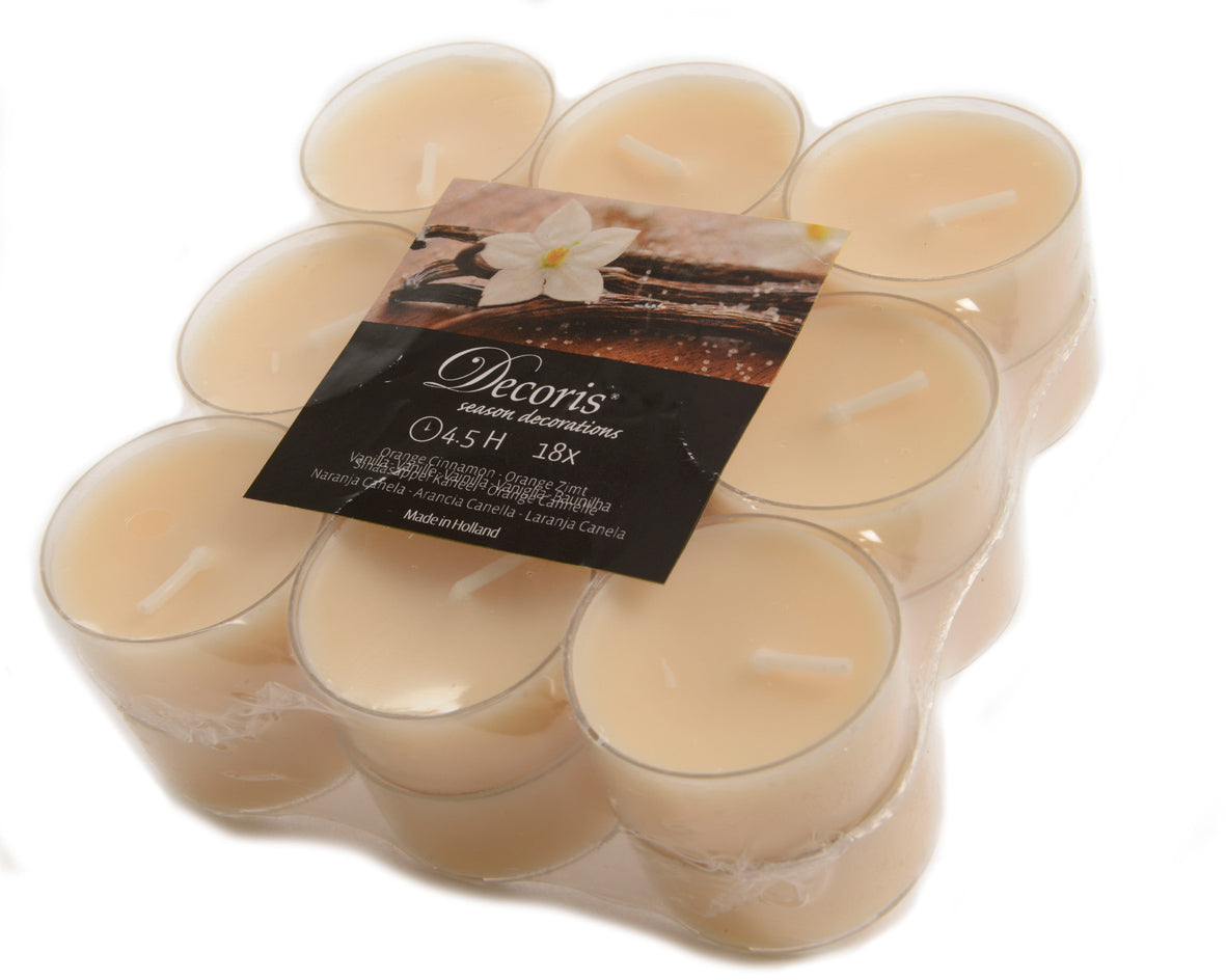 Pack of 18 Scented Cream Tea Light Candles