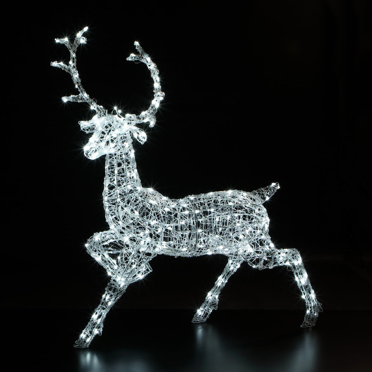 NOMA X-Large 1.4m Woburn Spun Acrylic Stag Reindeer with 300 Cool White LEDs Outdoor Christmas Decoration