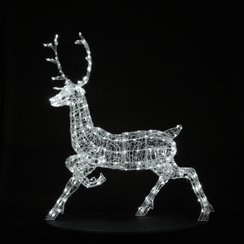 NOMA X-Large 1.4m Woburn Spun Acrylic Stag Reindeer with 300 Cool White LEDs Outdoor Christmas Decoration