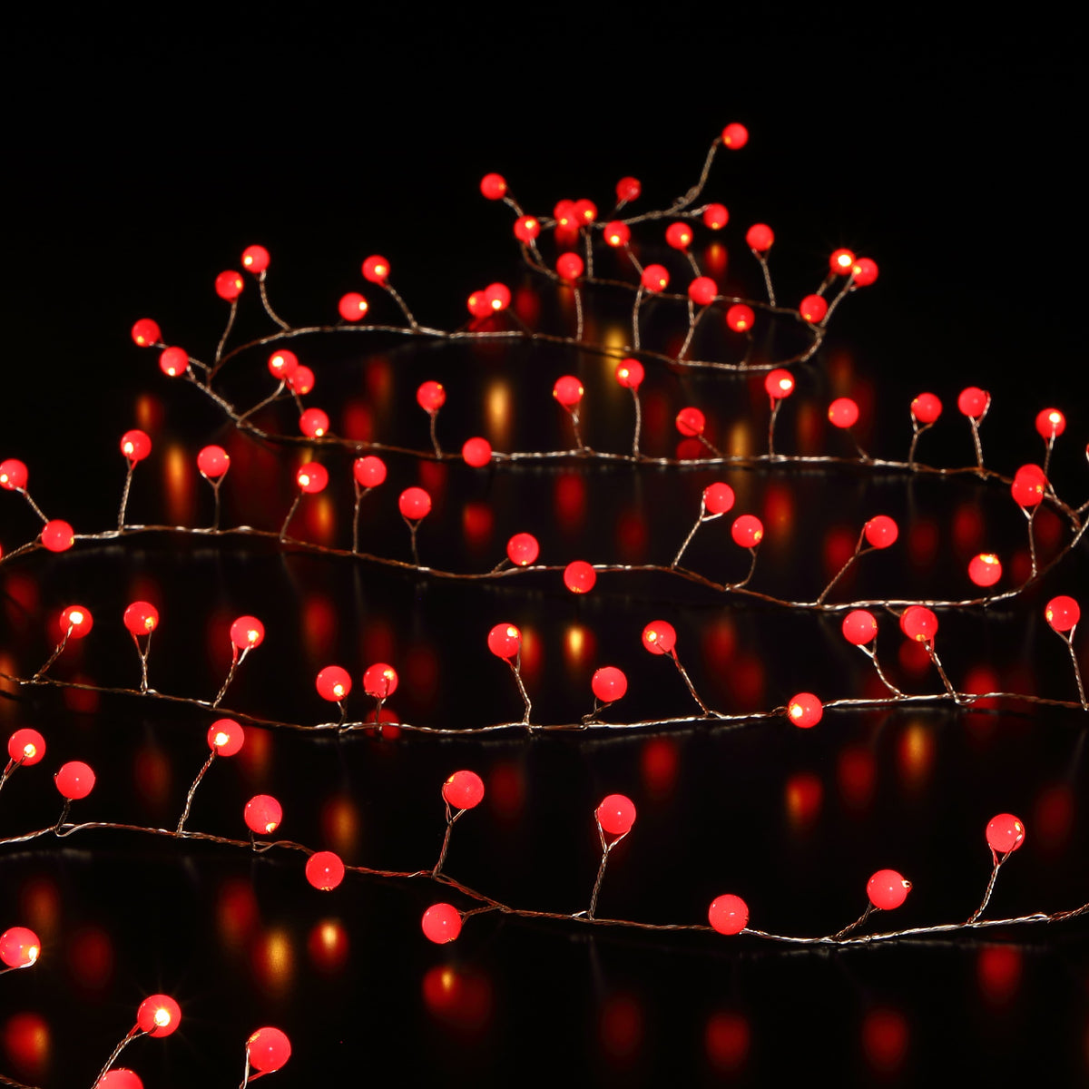 NOMA 100 Red Snowberry Cluster Wire Garland - Battery operated