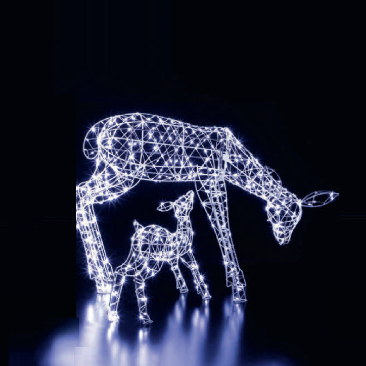 NOMA 70cm White Flexi Woburn Deer and Fawn with 460 White LEDs
