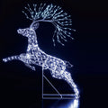 NOMA 1.5m White Flexi Richmond Leaping Stag with Branch Antlers with 528 White LEDs