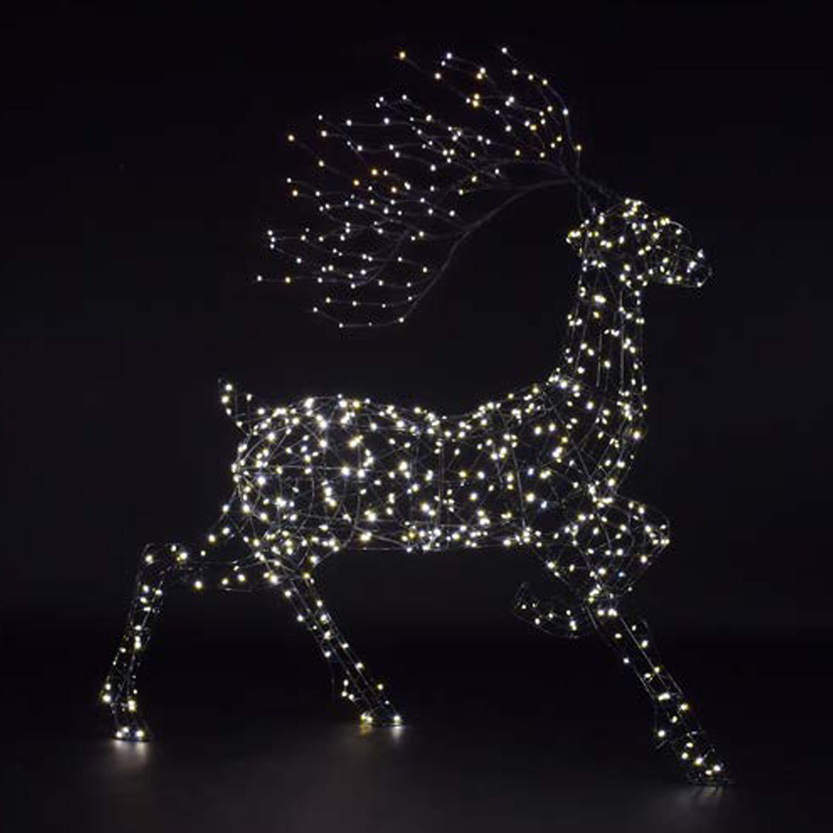 NOMA X-Large 1.4m Grey Wire Woburn Stag with Branch Antlers & 628 Duo Bulb Warm & Cool White LEDs