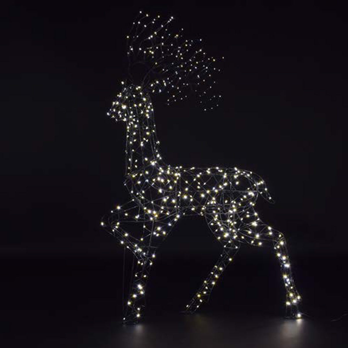 NOMA 1.4m Grey Duo Bulb Flexi Light Richmond Stag with Branch Antlers - Warm & Cool White LED Bulbs