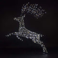NOMA 1.5m Grey Rattan Richmond Leaping Stag with Branch Antlers & Duo Bulb Warm & Cool White Changeable Lights