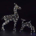 NOMA 90cm Grey Rattan Richmond Deer and Fawn with Duo Bulb Warm & Cool White Changeable Lights