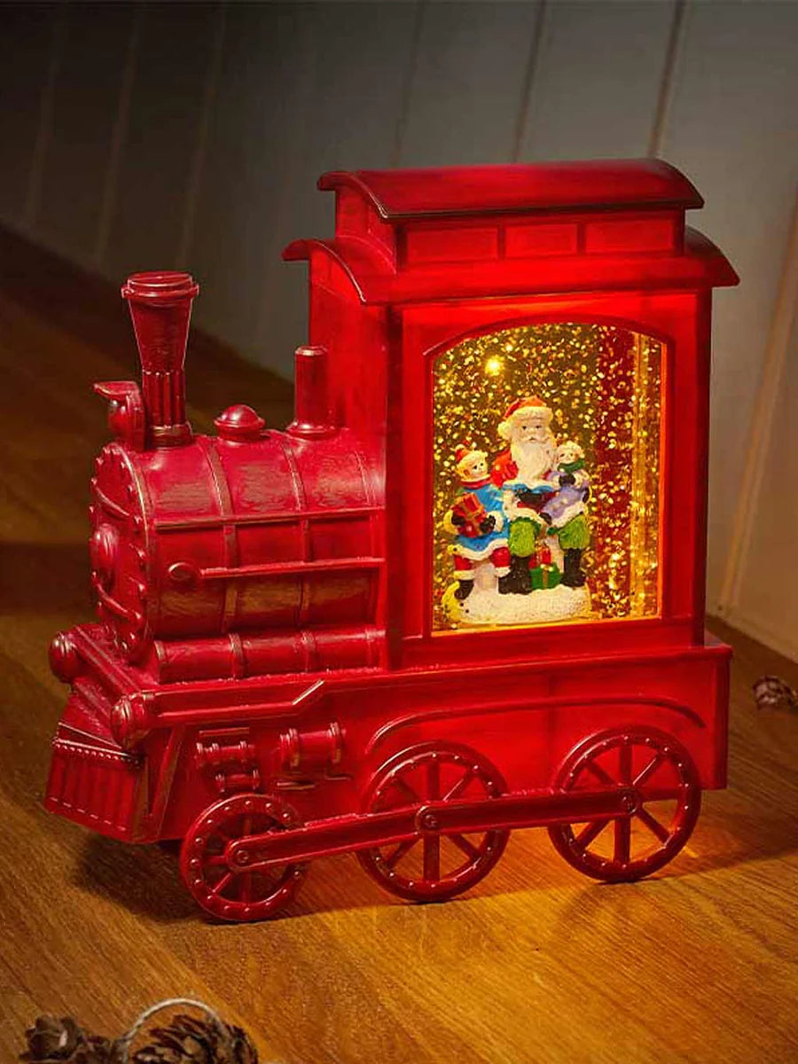 SnowSwirl All Aboard! Santa Train Glitter Water Spinner