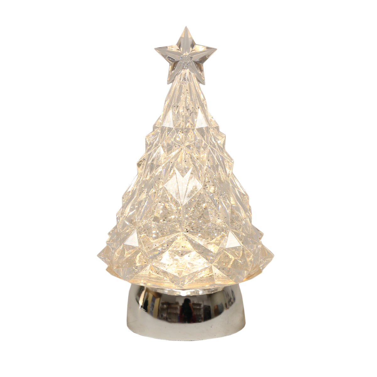 Christmas Tree Glitter Water Spinner with LED Lights