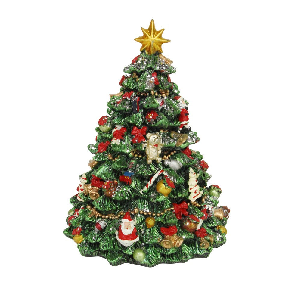 Gisela Graham Revolving Christmas Tree Music Box - 16cm