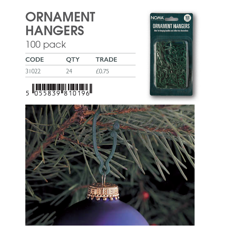 Ultimate Ornament Bauble Hangers Dark Green - Pack of 100