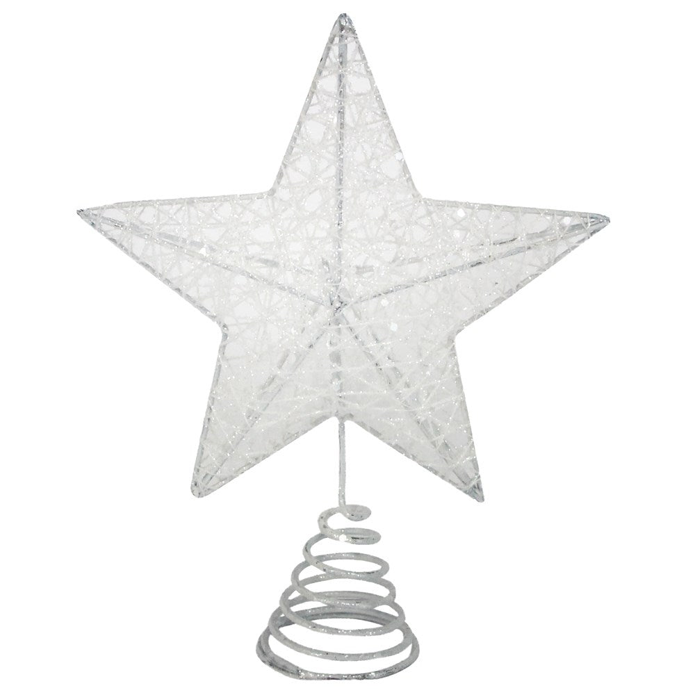Gisela Graham Acrylic Tree Topper Iridescent Sparkling Mesh Star