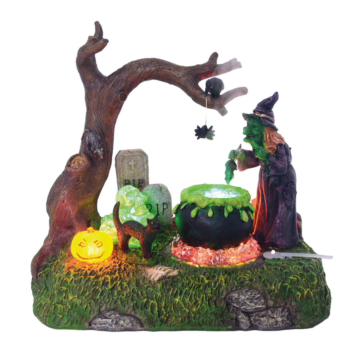 Light Up Toil & Trouble Witch Halloween Scene