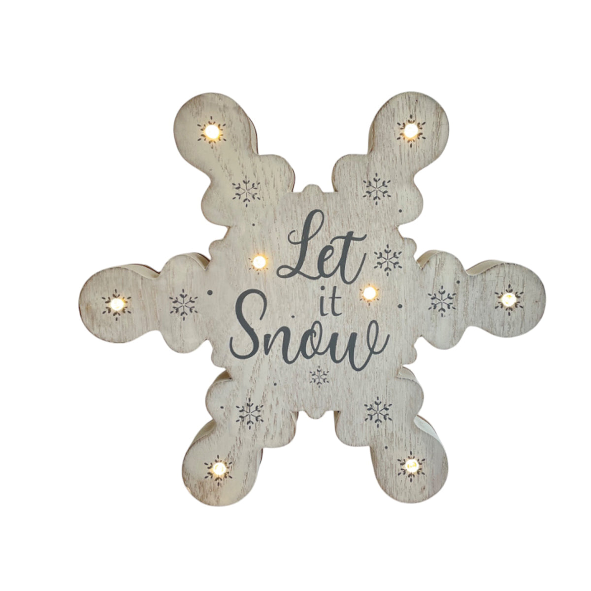 Light Up Let It Snow Snowflake Sign - 20cm
