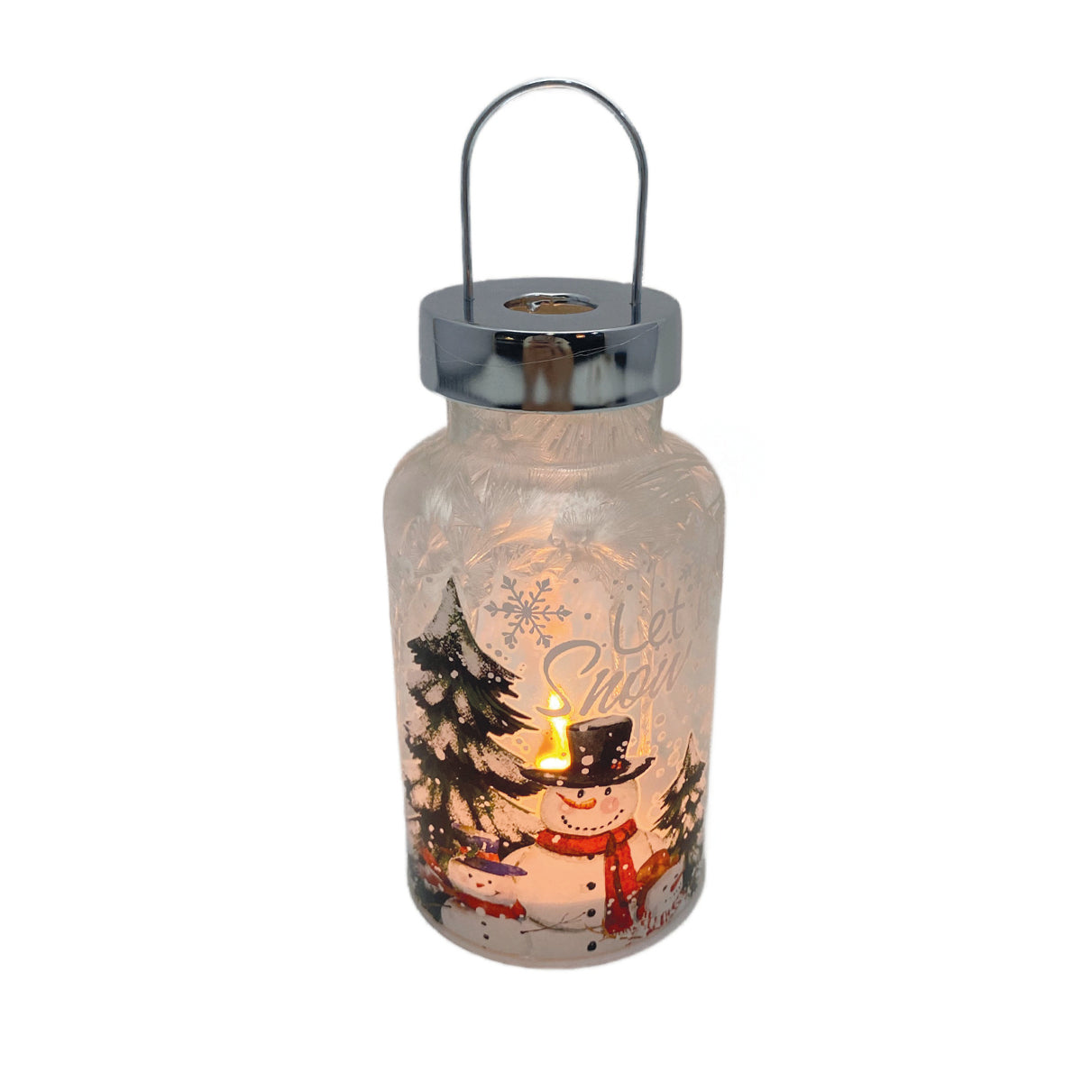 LED Snowman Lantern - 20cm