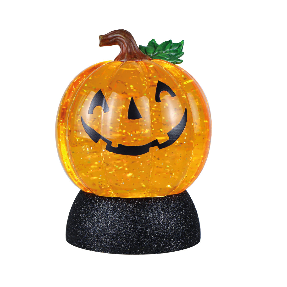 Halloween Pumpkin Glitter Water Spinner - 16cm