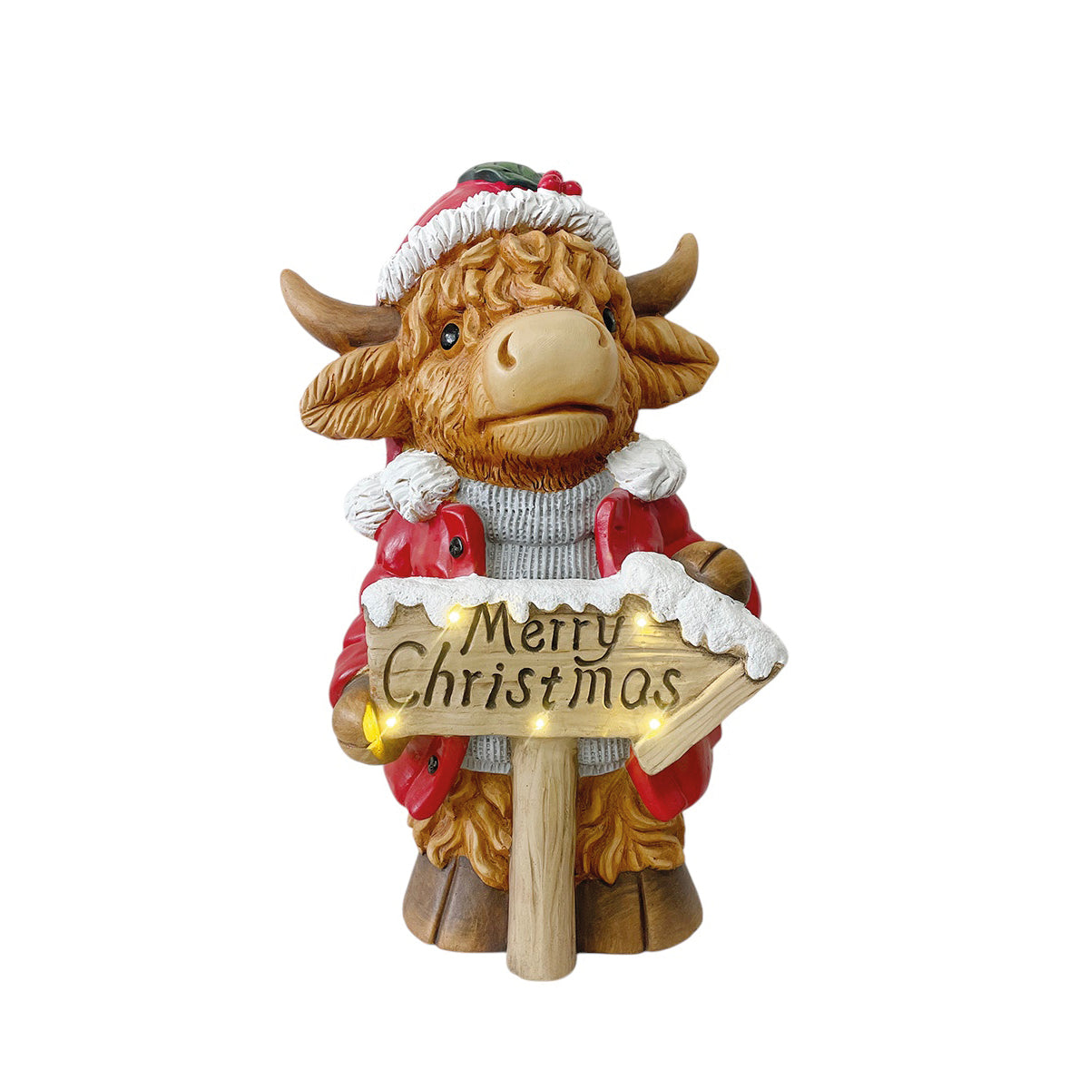LED Highland Merry Christmas Sign - 52cm