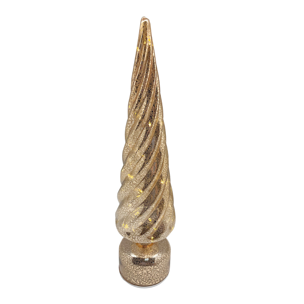 LED Glass Gold Rotating Tree - 40cm