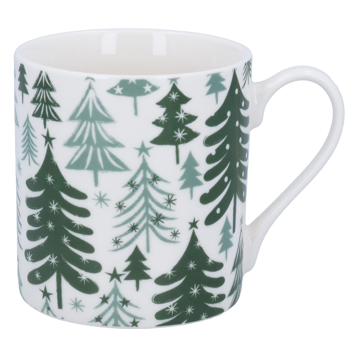 Gisela Graham Green Christmas Trees New Bone China Mug
