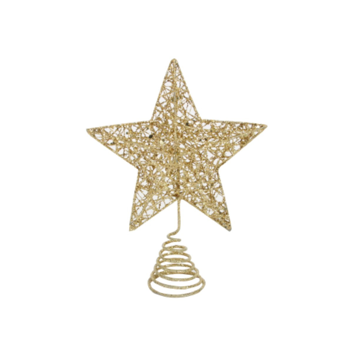 Gisela Graham Metal Gold Mesh Wire Star Tree Topper - 20cm