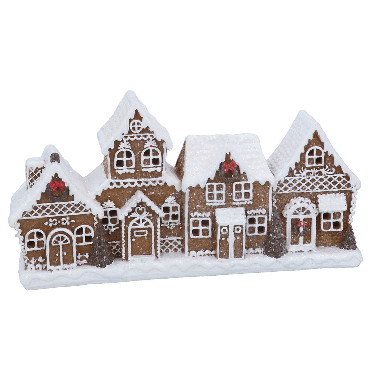 Gisela Graham White Iced Light Up LED Gingerbread Village Frieze