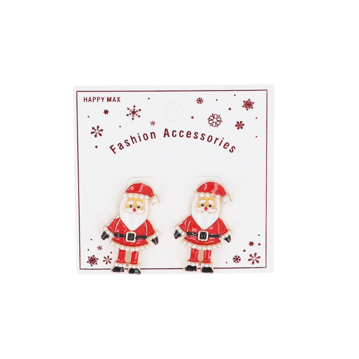 Gisela Graham Metal and Enamel Santa Earrings