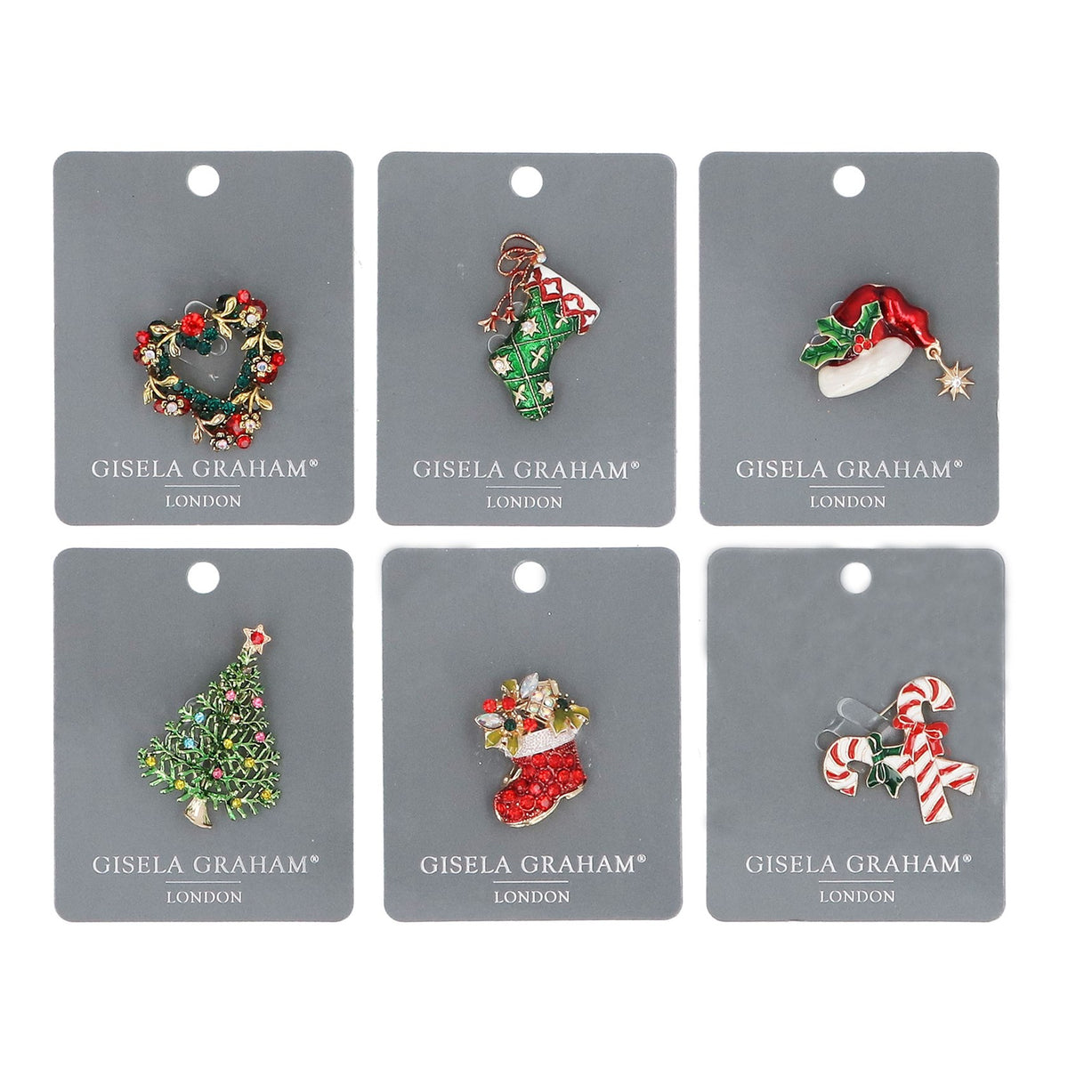 Gisela Graham Diamanté & Metal Christmas Brooch
