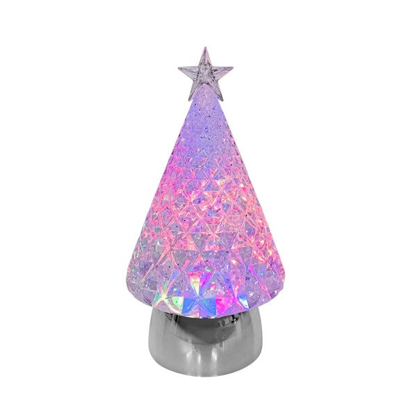 Light Up Multicoloured Christmas Tree Water Spinner - 23cm