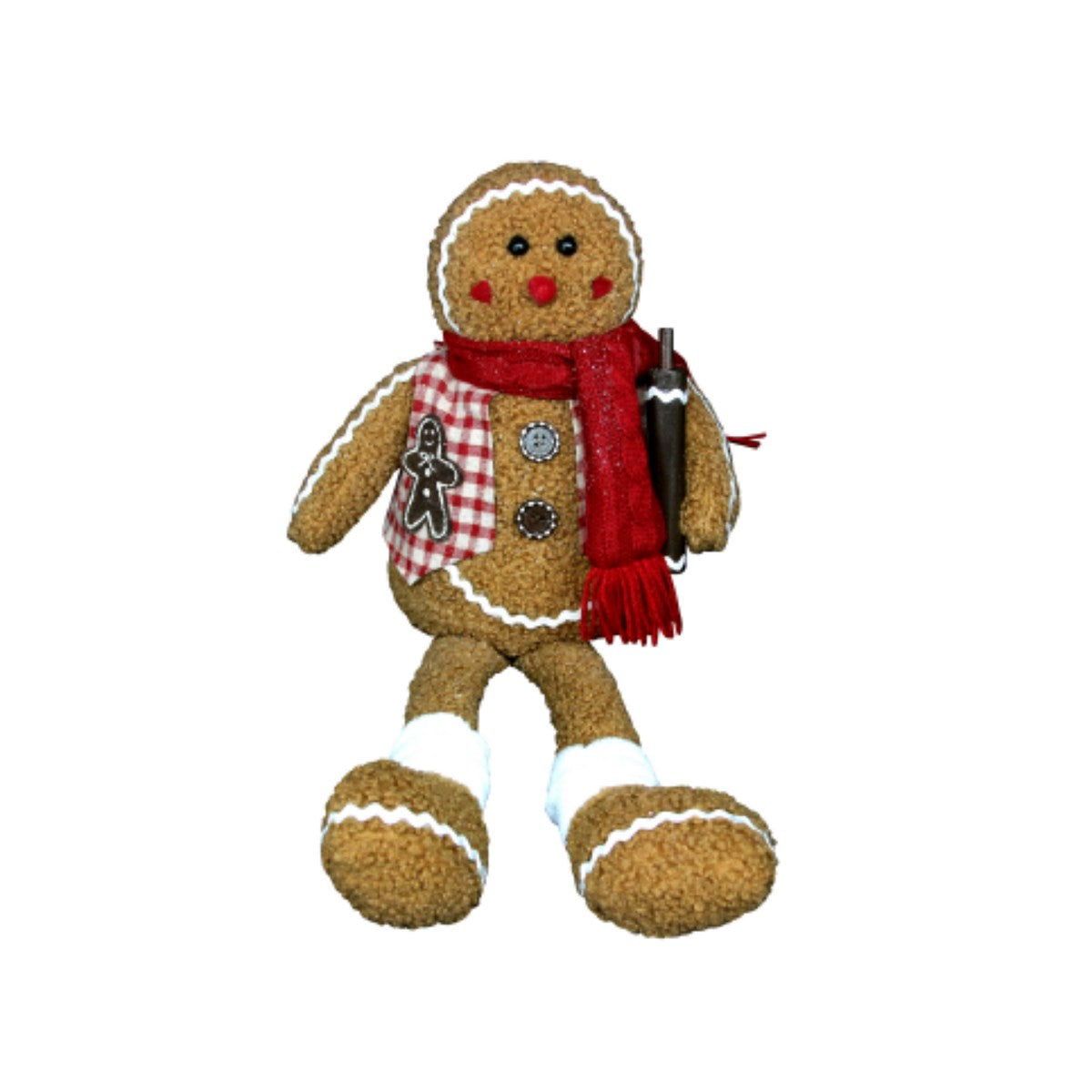 Gisela Graham- Plush Gingerbread Shelf Sitter 55cm