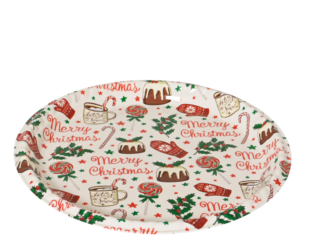 Decorative Merry Christmas Plate 28cm