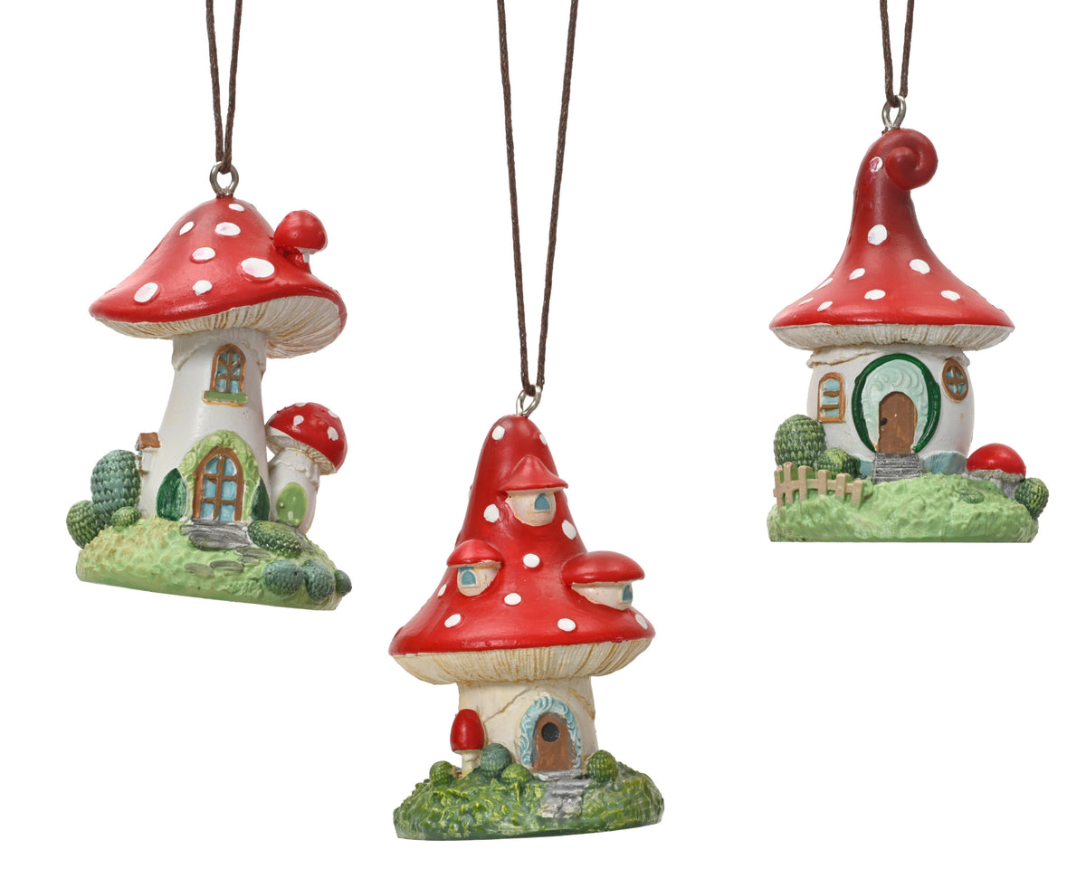 Hanging Polyresin Mushroom Fairy House Decoration 6.5cm