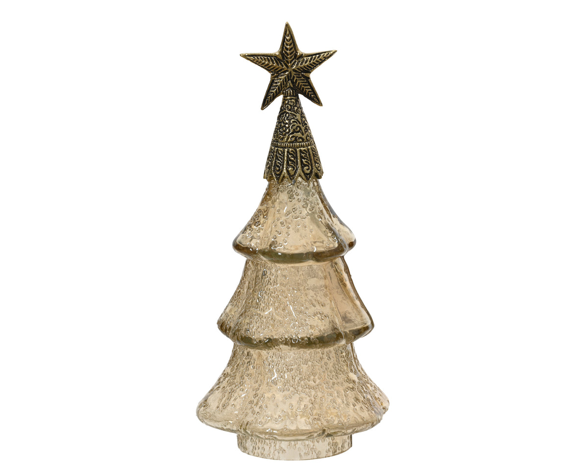 Glass Pearl Textured Christmas Tree Ornament with Lustre Finish 30cm