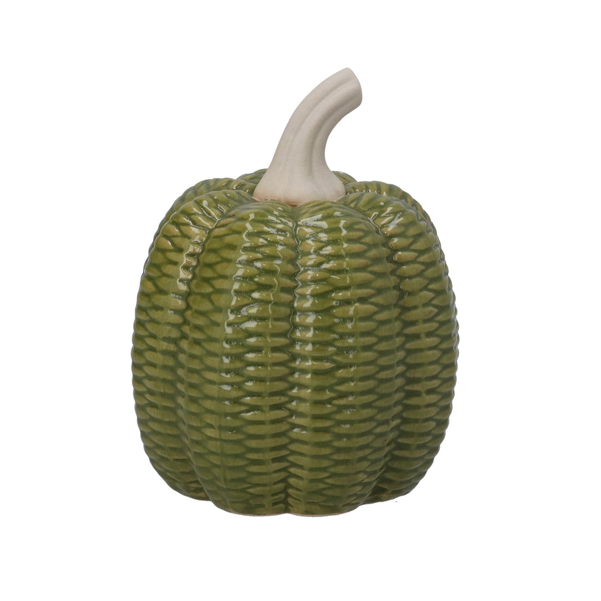 Gisela Graham - Green Porcelain Woven Ornament